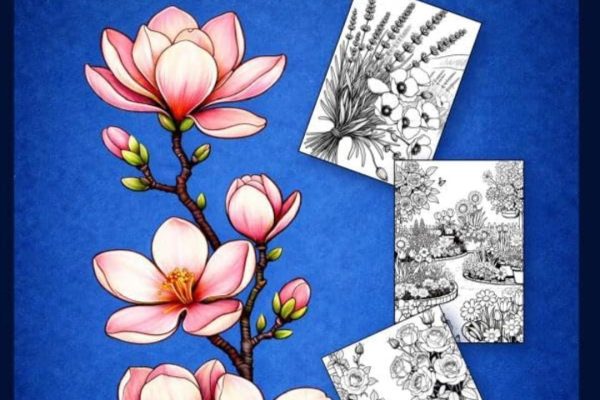 Back Cover of Flower Coloring Book