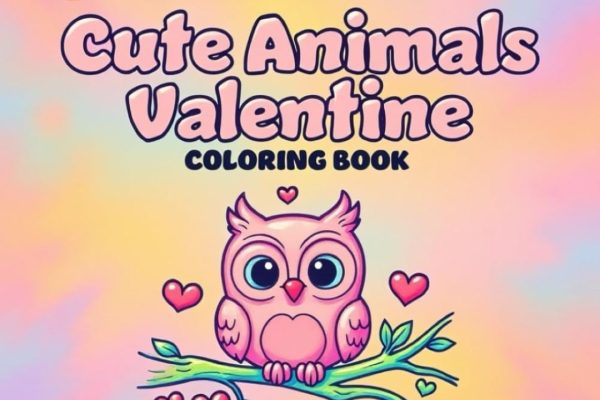 Cute Animals Valentine Coloring Book